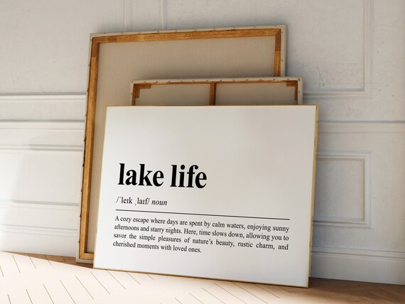 Lake Life Definition Cozy Lake House Decor Summer Cabin Gift Poster