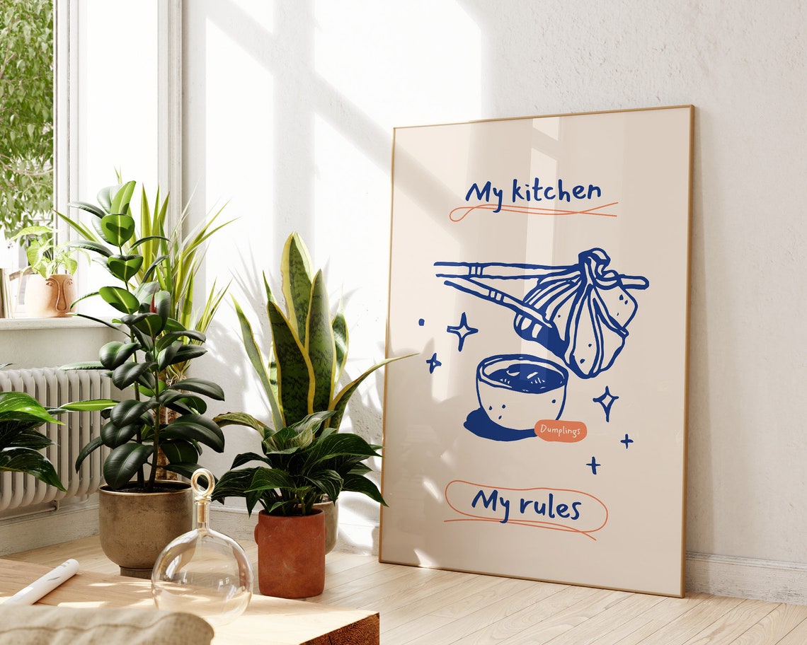 My Kitchen My Rules Dumplings Chopsticks Funny Kitchen Poster