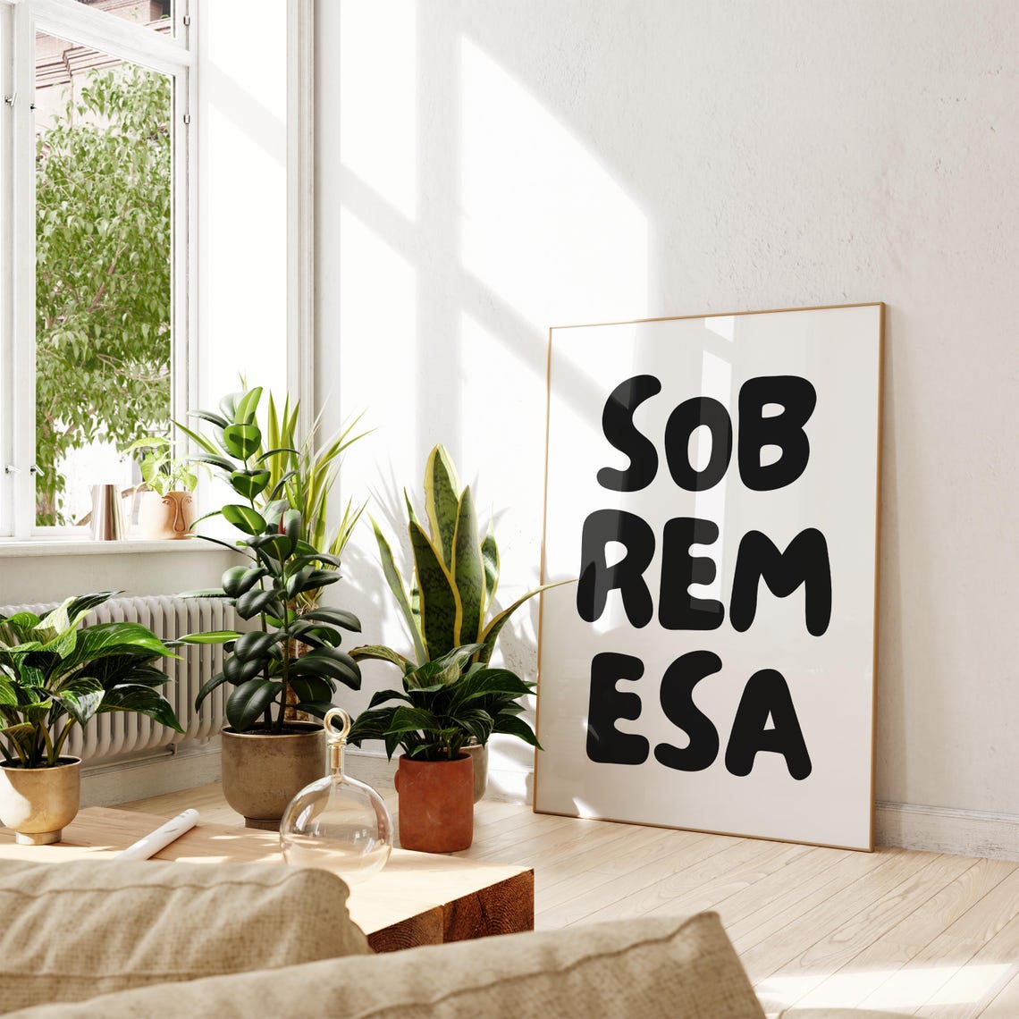 Sobremesa Black Bubble Letter Spanish Kitchen Typography Poster