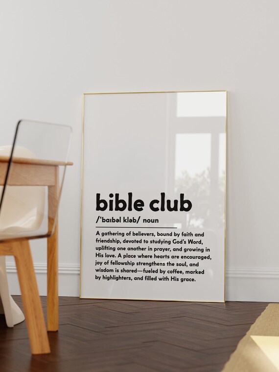 Bible Club Definition Faith Community Dictionary Style Poster Art