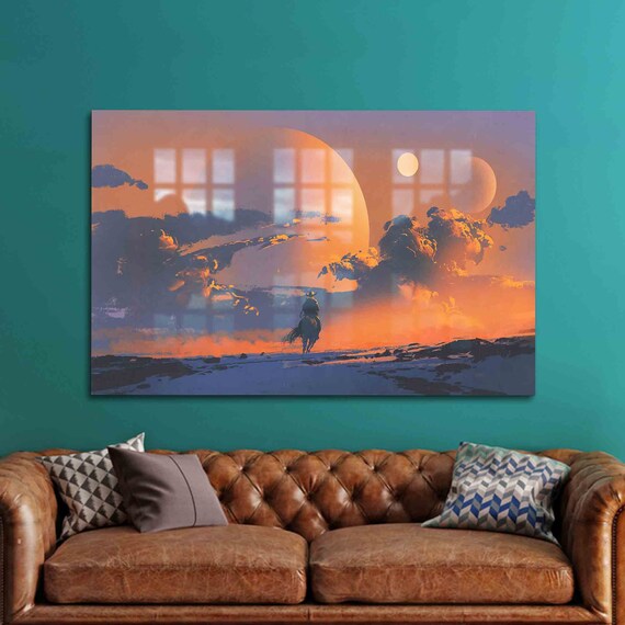 Glass Art Printing Wall Decor Sunset Sundown Contemporary