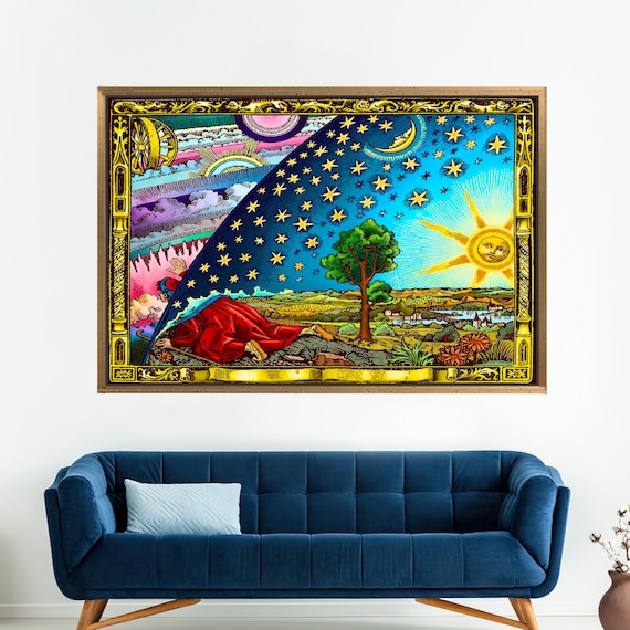 Flammarion Engraving Vintage Celestial Astronomy Cosmic Art Print