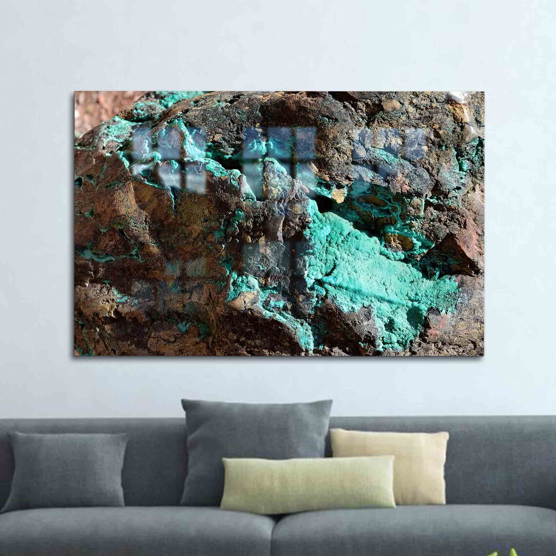 Turquoise Mineral Rock Close Up Nature Photography Art Poster