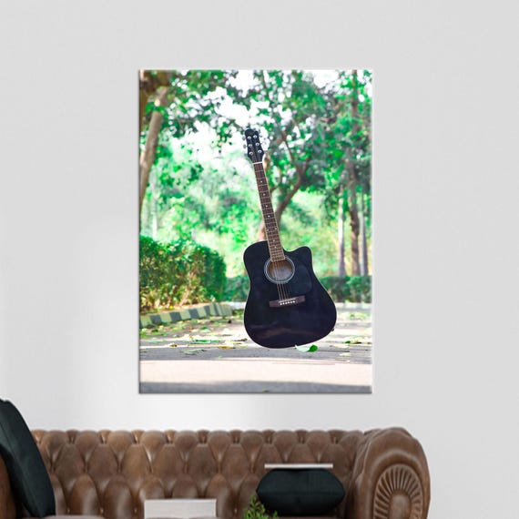 Music Lover Gift Canvas Poster Guitarist Artwork Room Wall Hangings Personalized Baby Guitar Art Modern