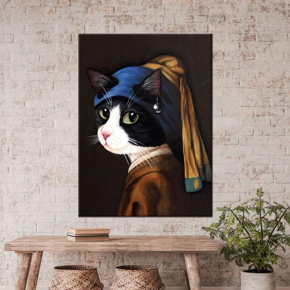 Abstract Cat Art Print, Bedroom Decor