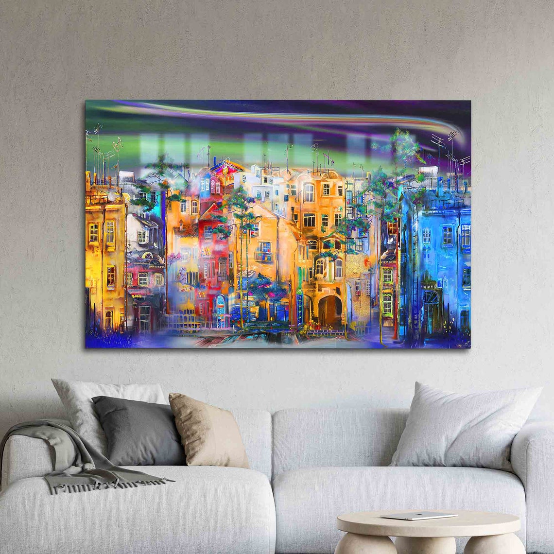 Street Silhouette Cityscape Art Print