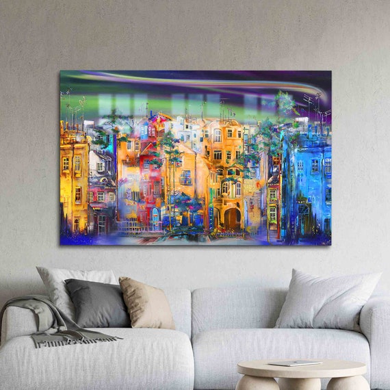 Street Silhouette Cityscape Art Print