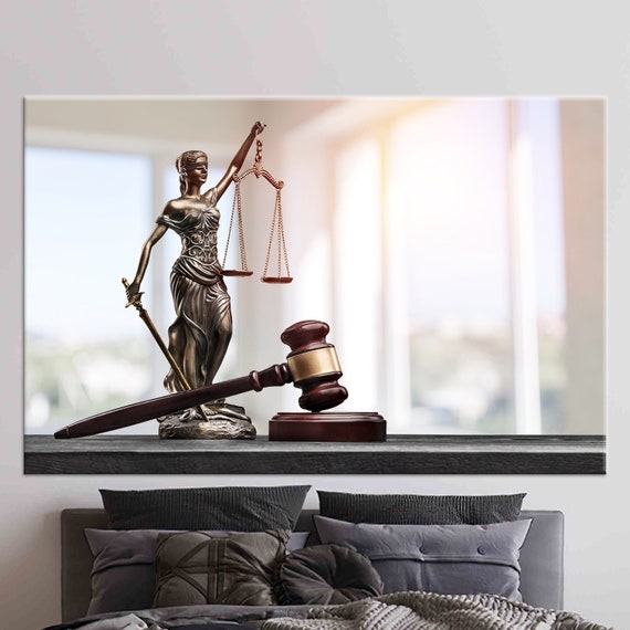 Canvas 3d Art Lady Themis With Scales Justice Gift Abstract Modern Attorney
