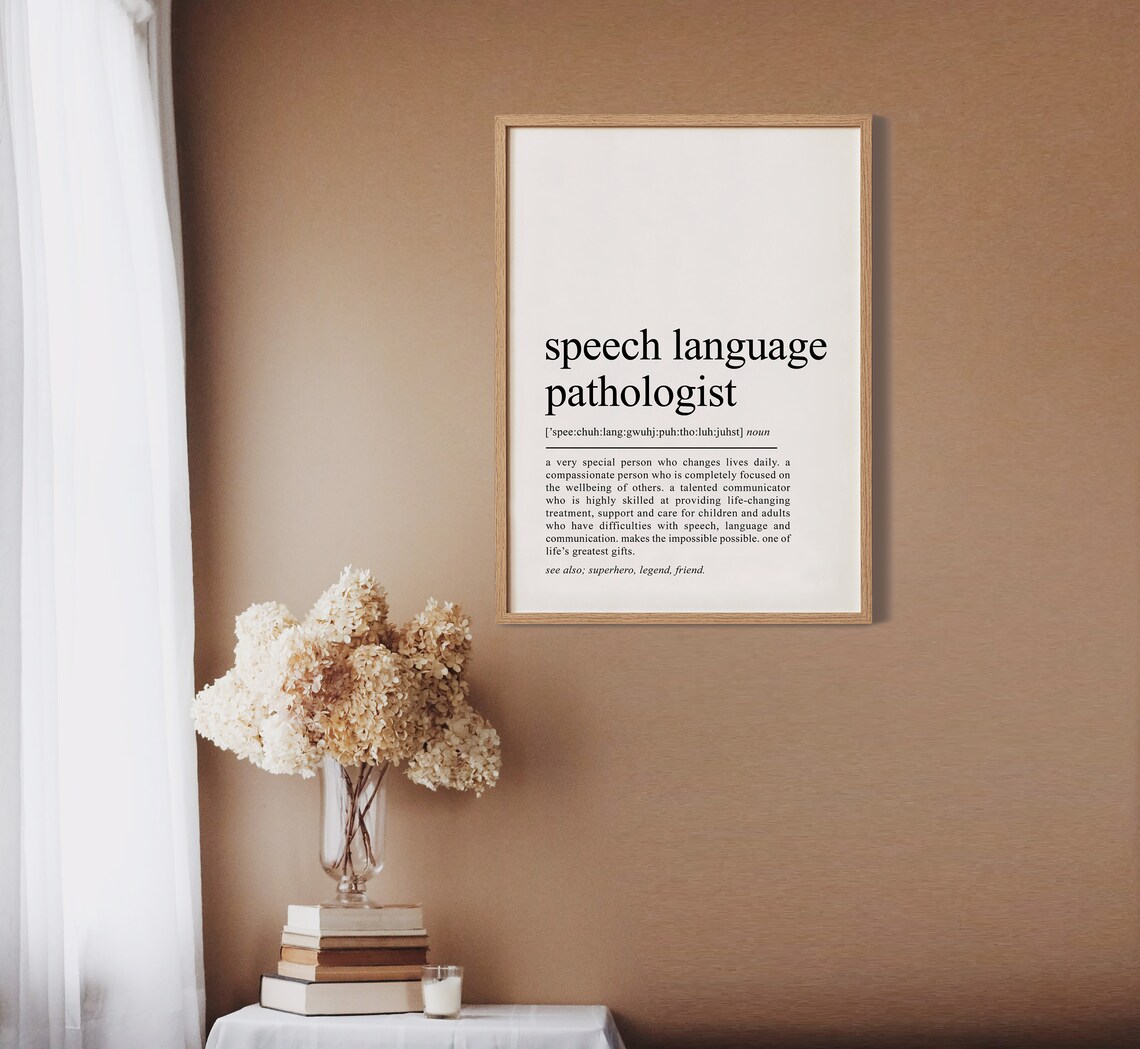 Speech Language Pathologist Definition Art Print, Gift - Image 2