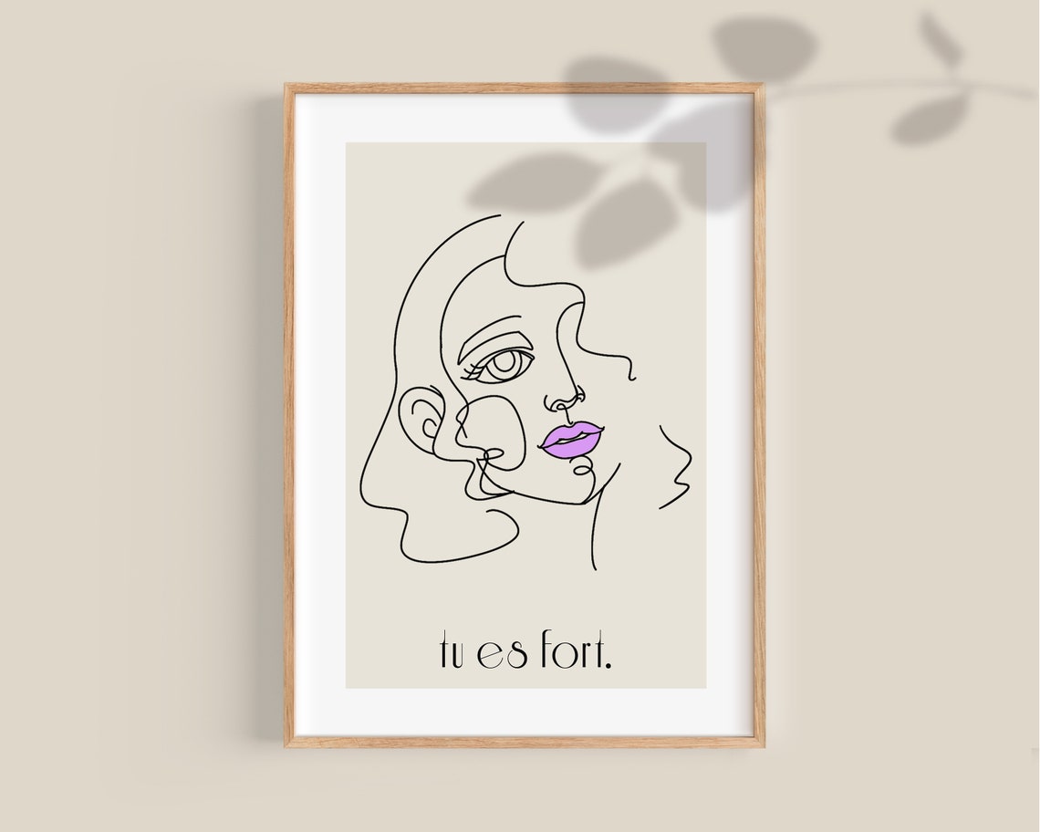 Empowered Woman Line Drawing Female Line Art One Line Drawing Modern Wall Art Bathroom Decor Feminist Poster - Image 2