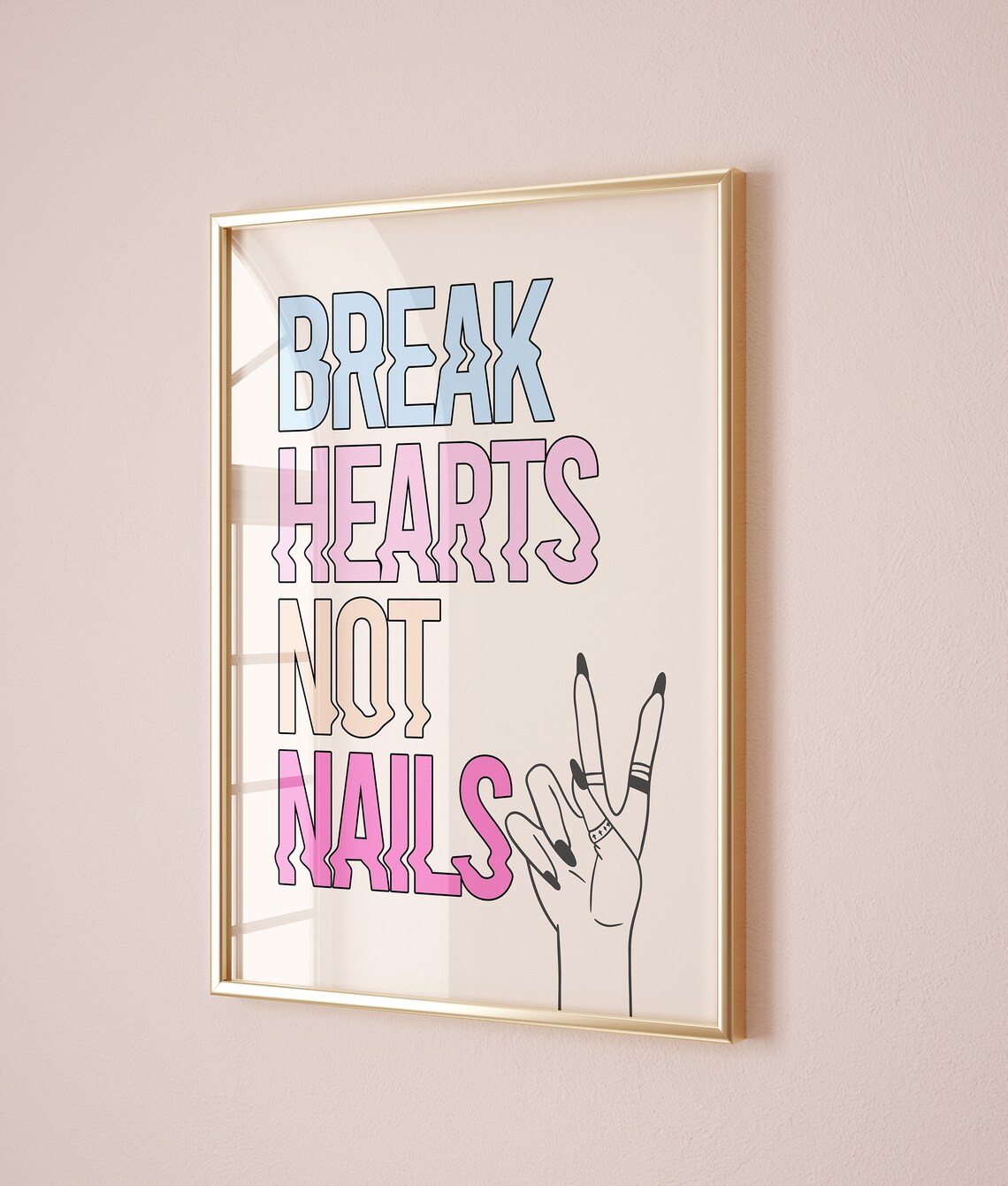 Nails Print, Pink Nail Salon Decor Art Print