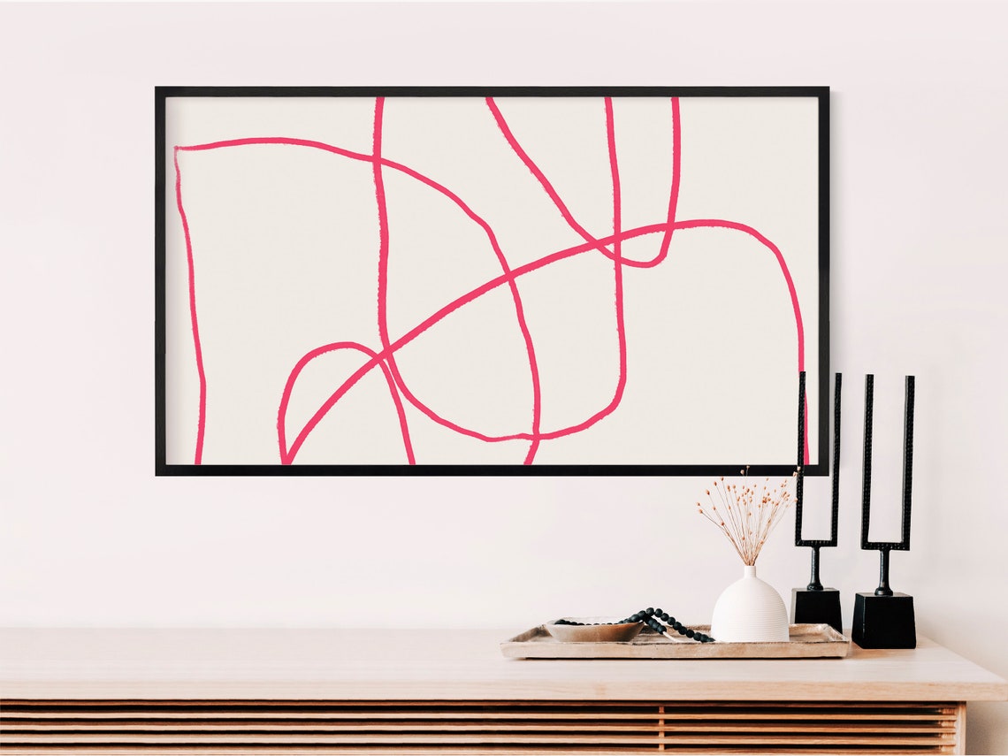 Mid Century Modern Abstract Line Art - Image 2