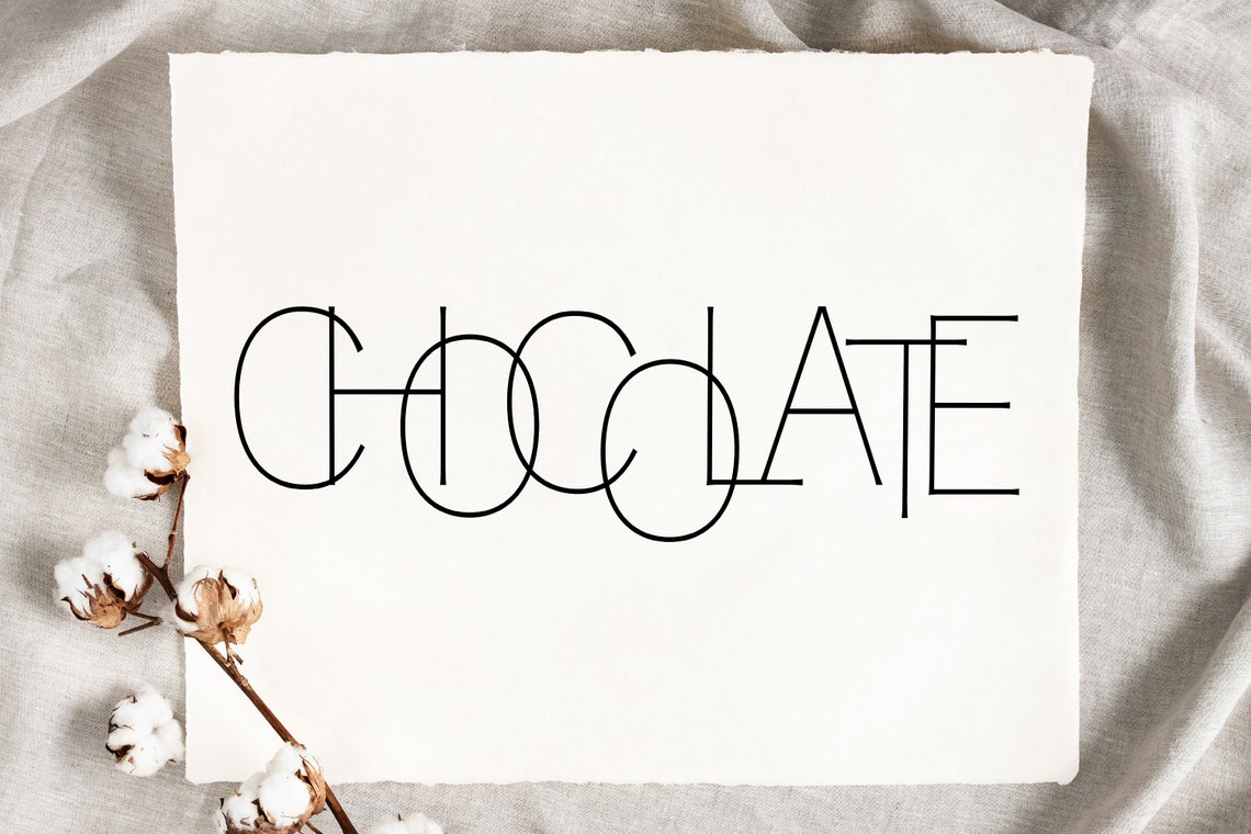 Chocolate Modern Line Letter Typography Minimalist Poster Art