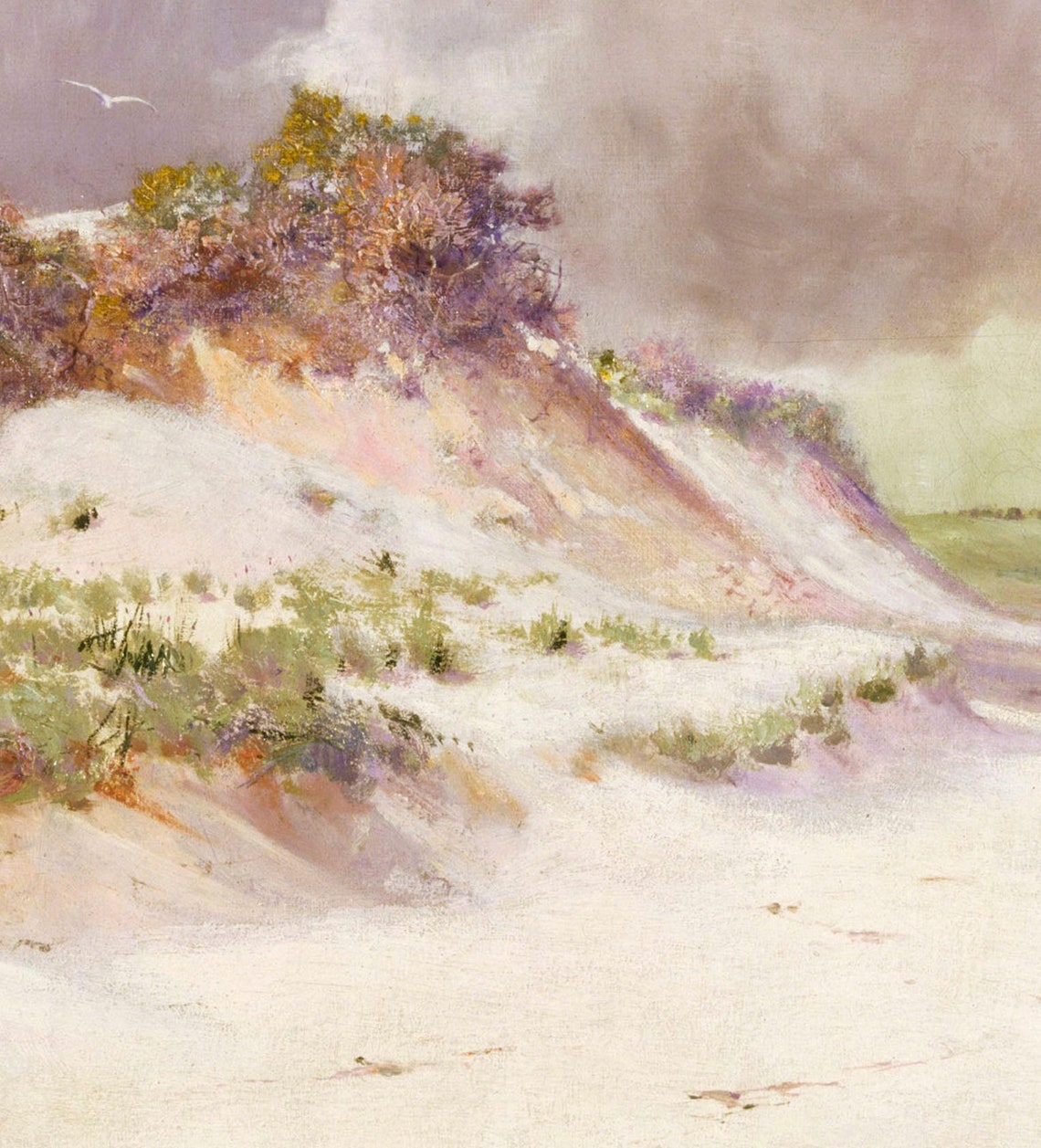 Serene Sandy Beach Dunes Watercolor Style Coastal Landscape Art Poster - Image 2