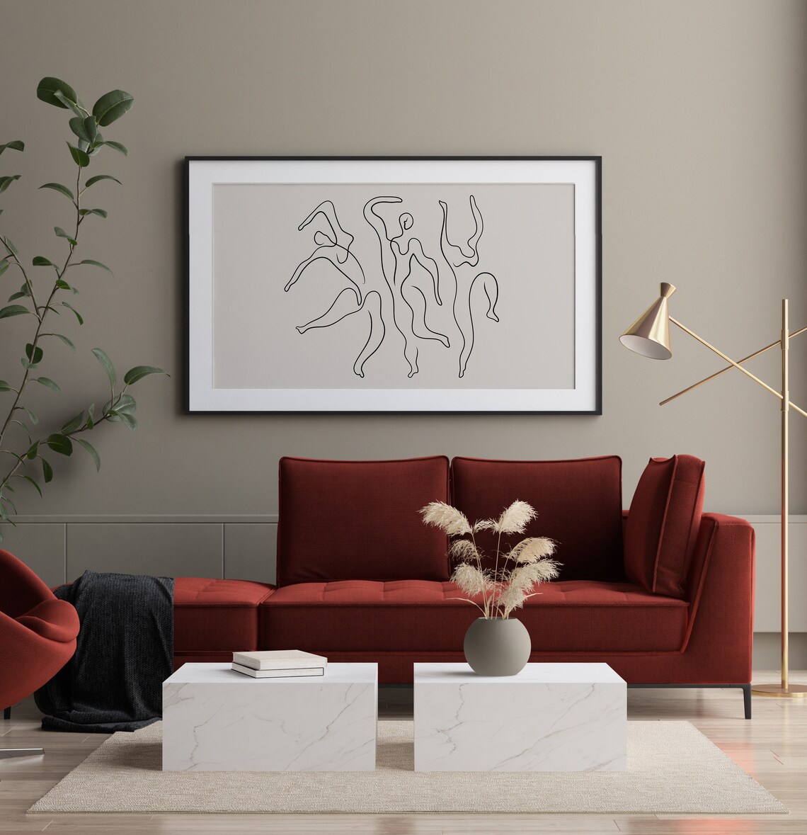 Frame TV Modern Abstract Line Art, Neutral Decor - Image 2