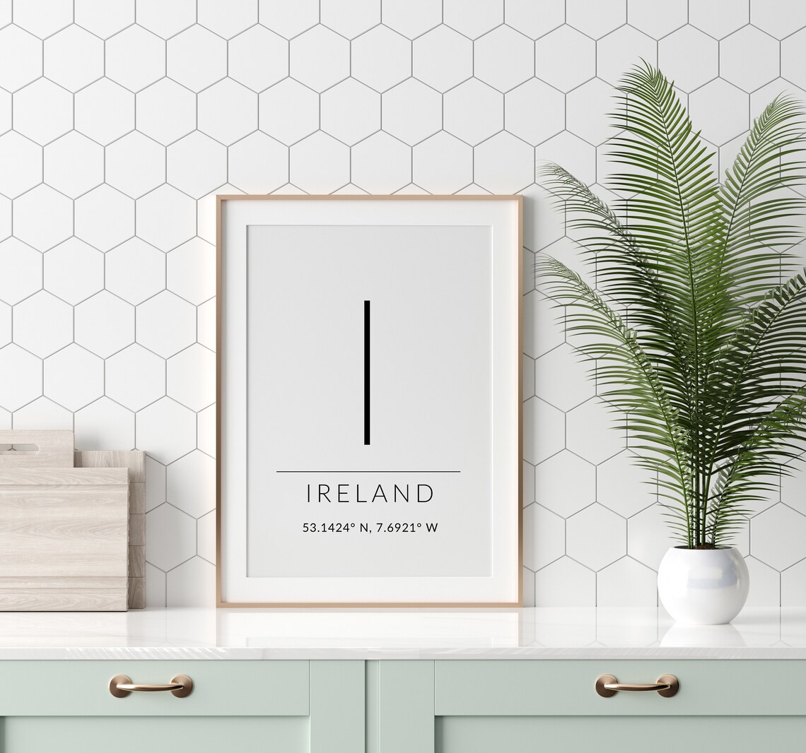 Ireland Poster, GPS Coordinates Travel Poster - Image 2