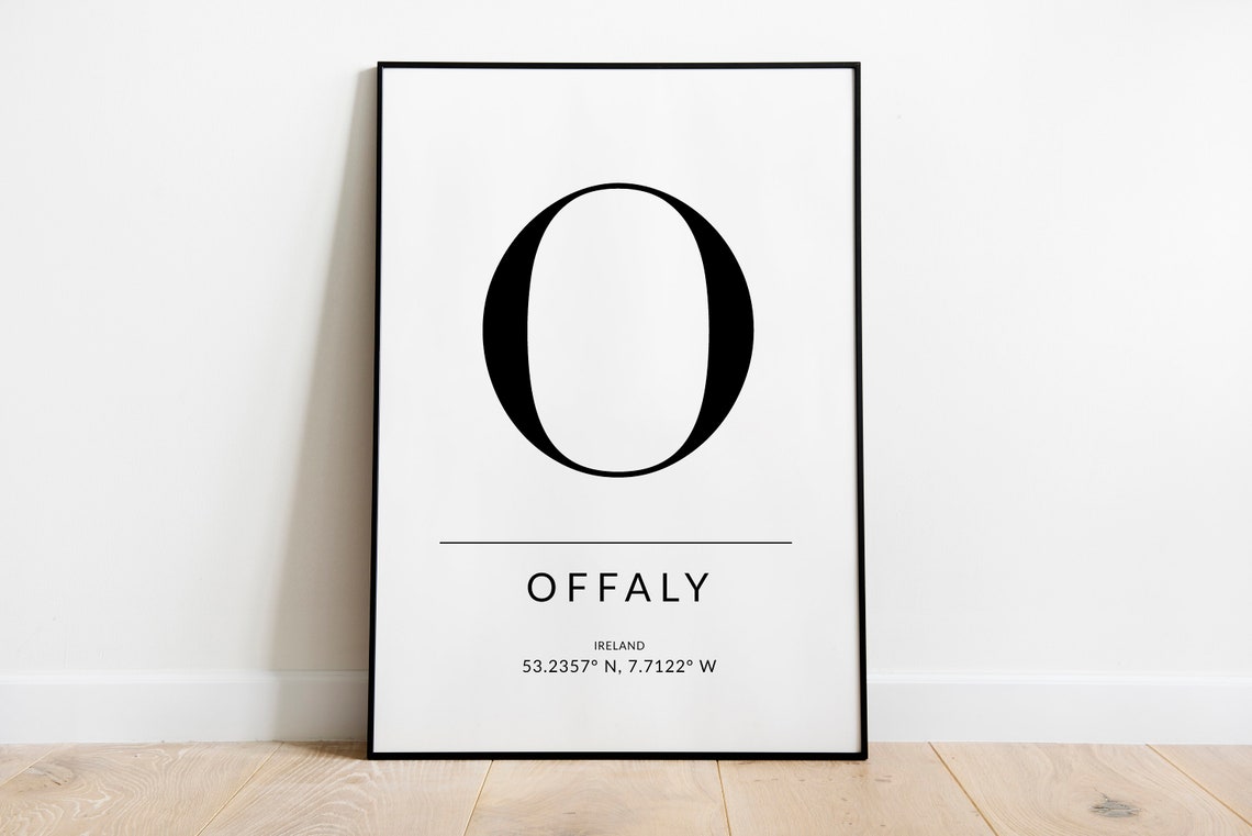 Offaly Ireland Coordinates Poster Minimalist GPS Wall Decor Gift - Image 2