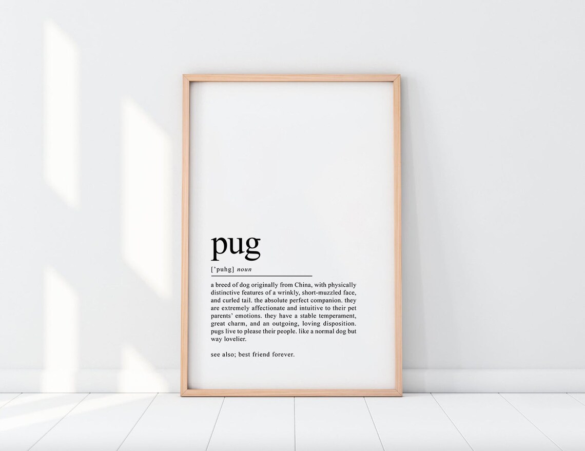 Pug Dictionary Definition Dog Poster, Dog Dad Gift - Image 2