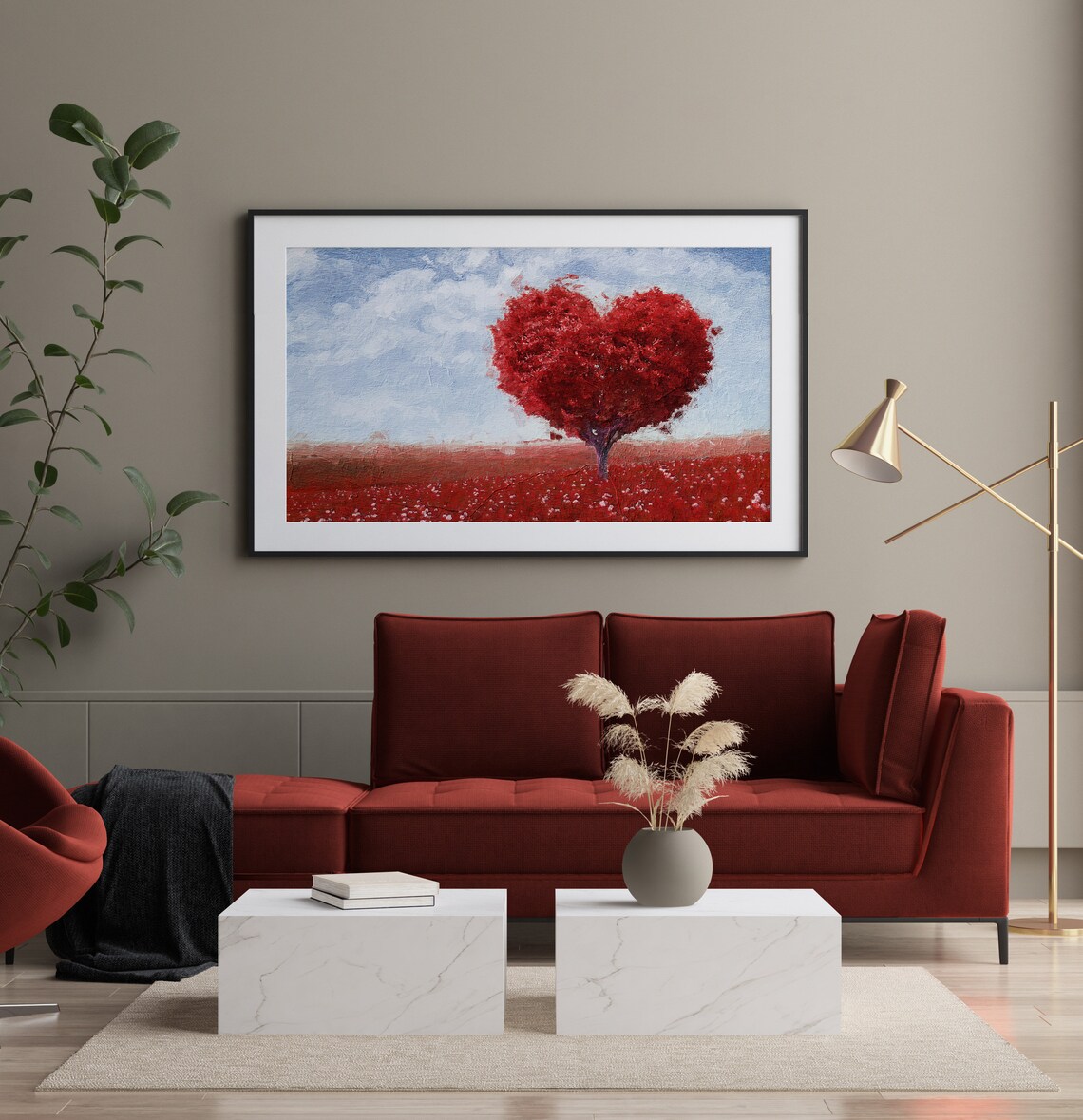 Valentine Heart-Shaped Balloon Love Hearts Art Print - Image 2