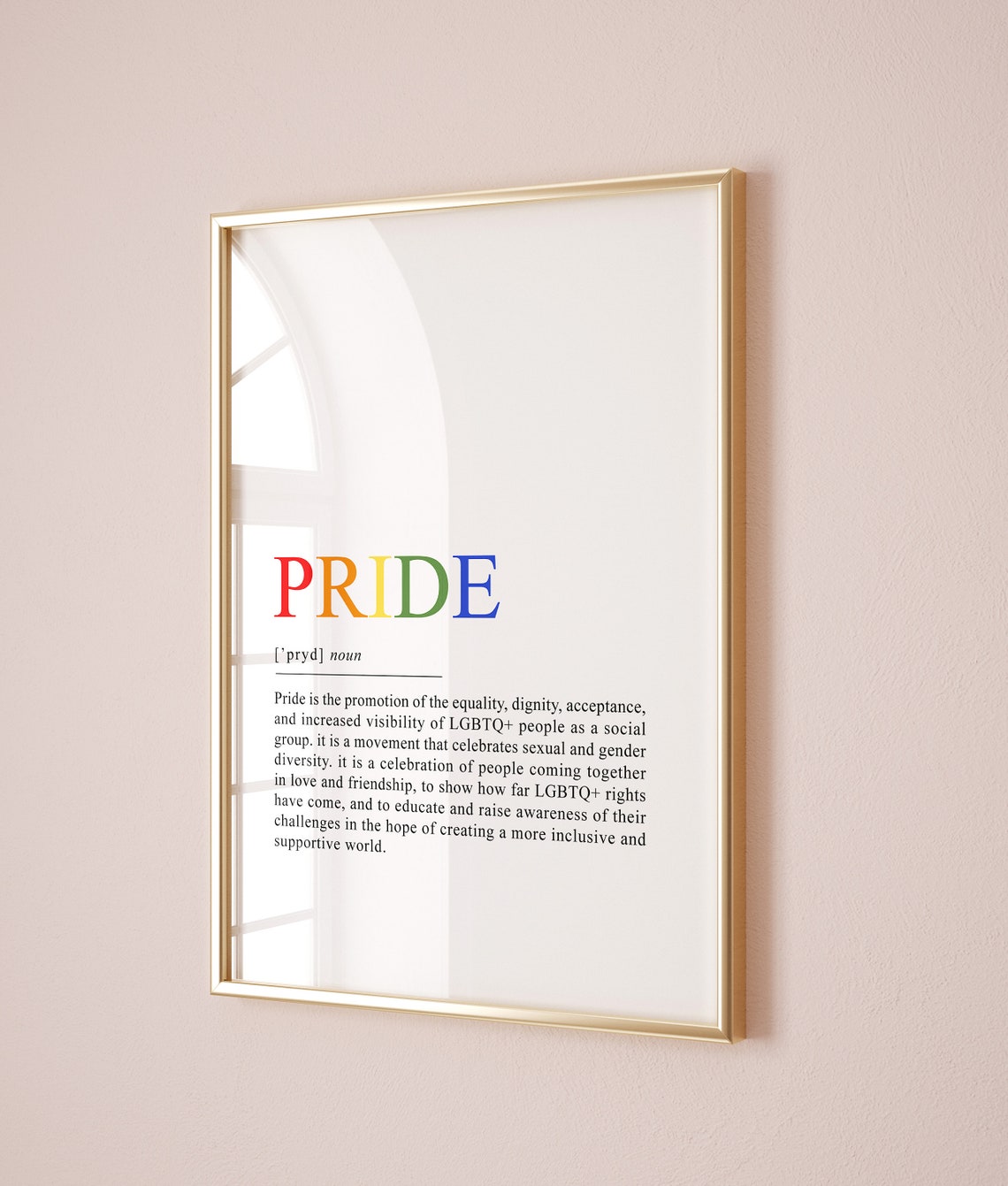 Pride Definition Rainbow LGBTQ Equality Celebration Word Art Print - Image 2