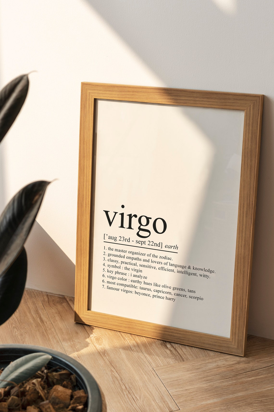 Virgo Zodiac Dictionary Definition Earth Sign Astrology Poster - Image 2