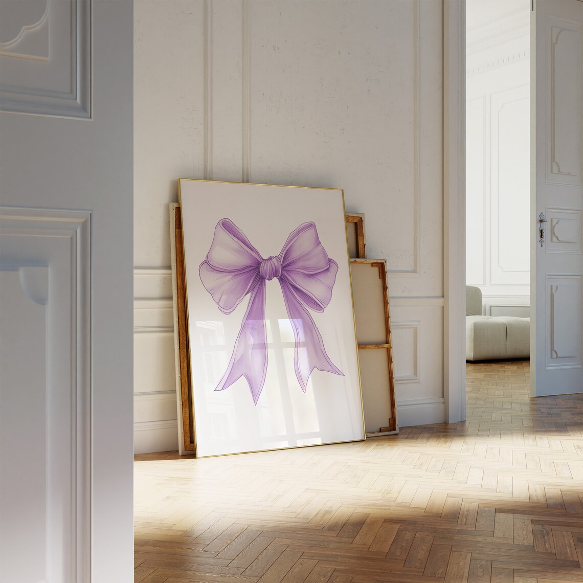 Purple Bow Aesthetic Poster, Coquette Room Decor - Image 2