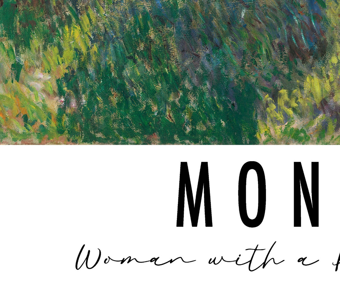 Claude Monet Woman with a Parasol 1875 Poster with Impressionist Light - Image 2