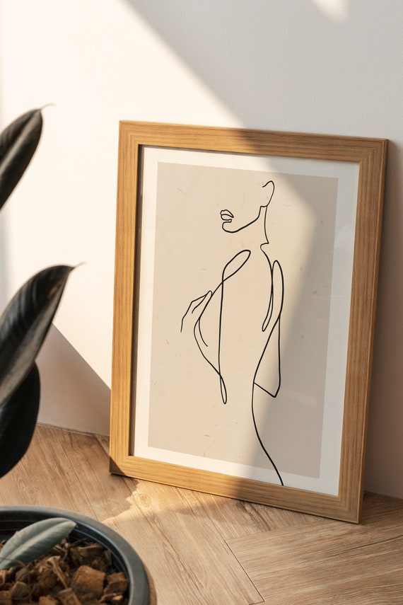 Woman Line Drawing Female Line Art One Line Drawing Modern Wall Art Nude Line Drawing Feminist Poster