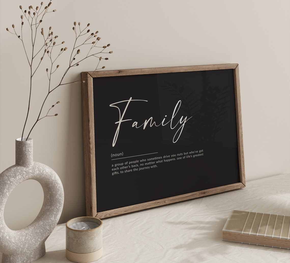 Family Print Family Definition Poster Family Gift Gift For My Family Wall Art Entrance Hall Home Decor Mom And Dad Gift - Image 2