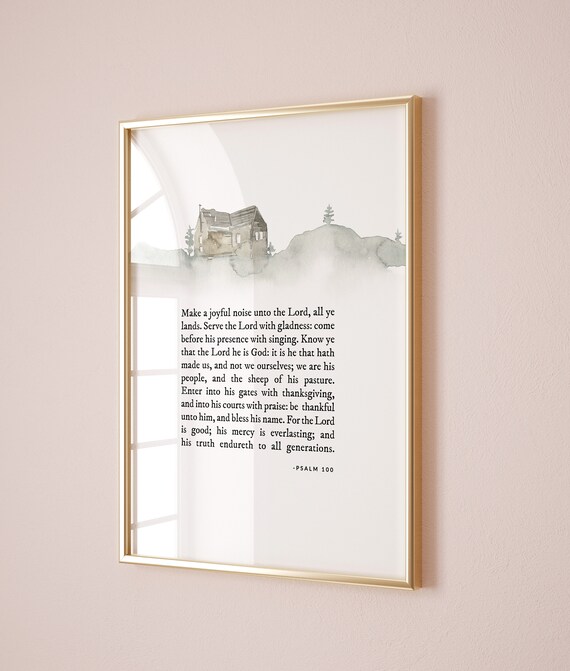 Psalm 100 Thanksgiving Prayer Thanks Giving Poem Scripture Wall Art Bible Verse Poster