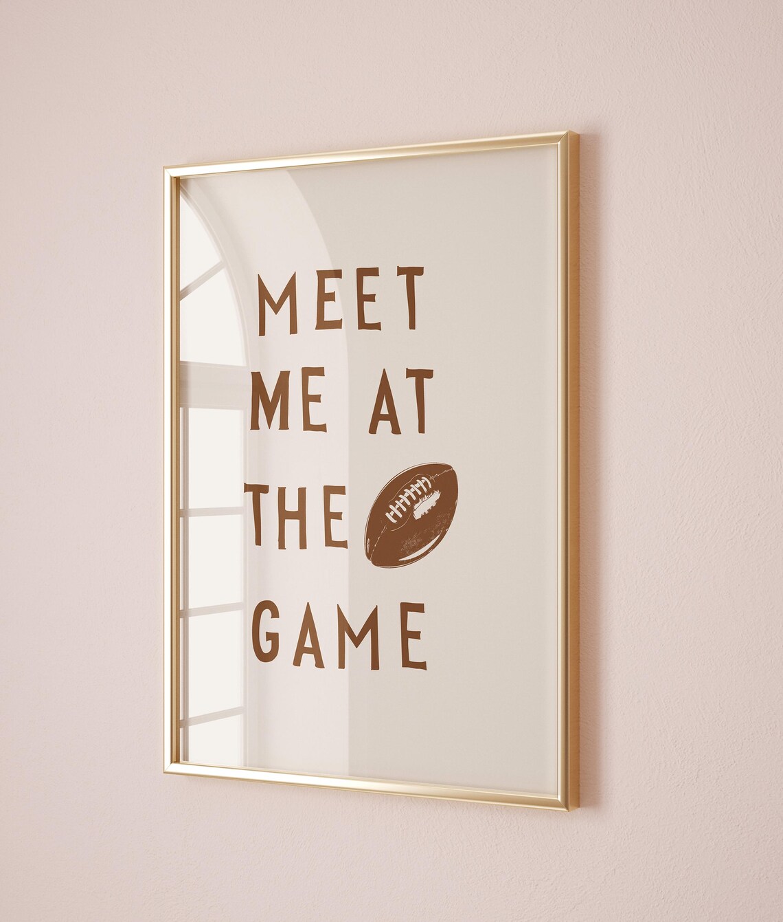 Meet Me At The Game Football Quote Rustic Sports Game Day Wall Art - Image 2