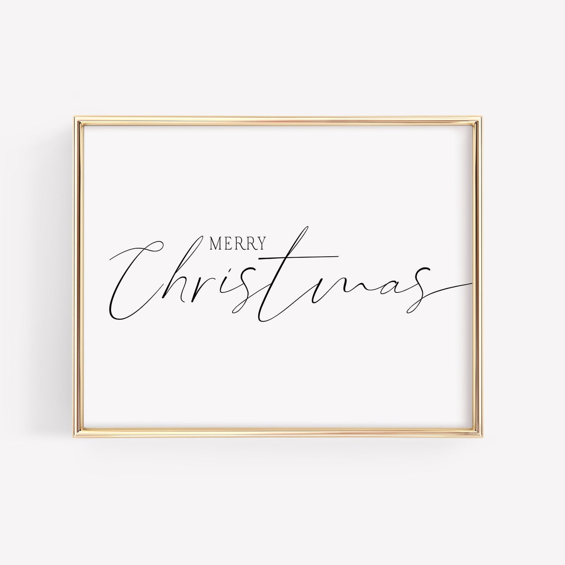 Elegant Merry Christmas Script Typography Holiday Season Poster