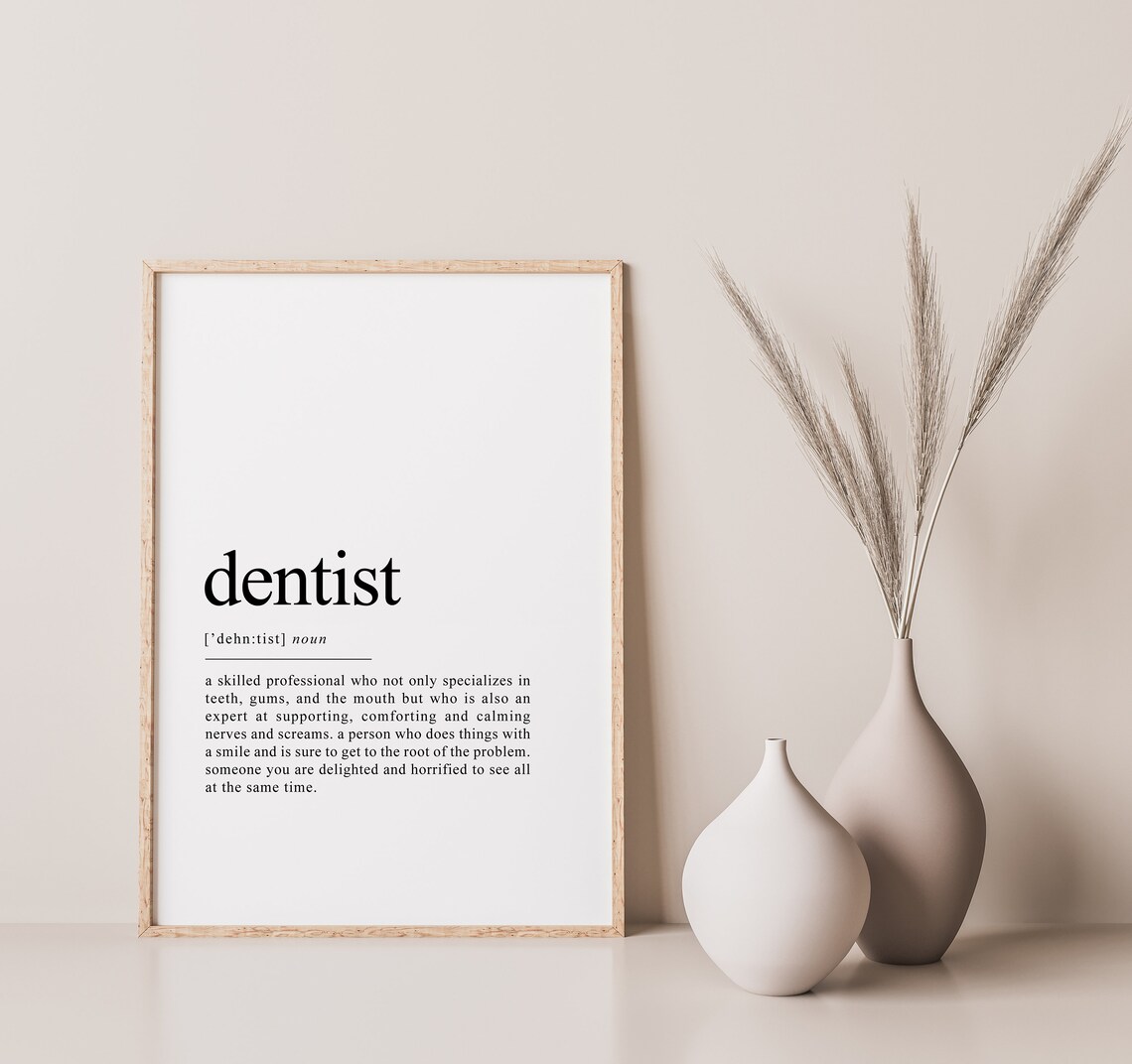 Dentist Definition Art Print, Gift for Dentists - Image 2
