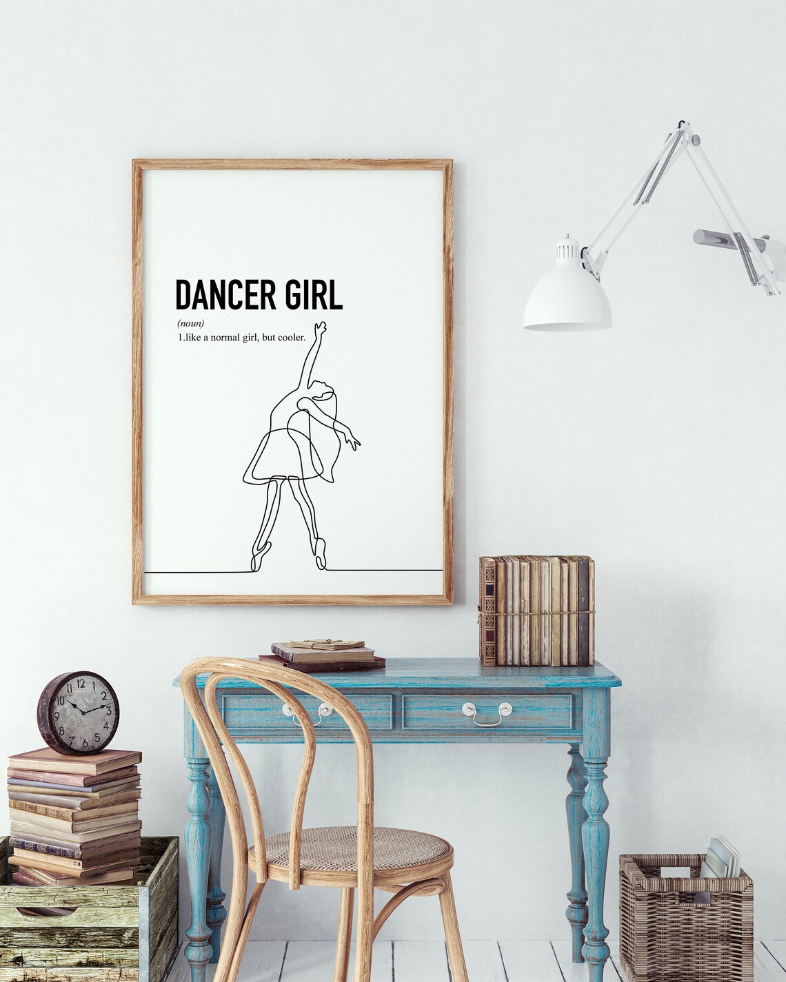Dancer Girl Like a Normal Girl But Cooler Ballet Line Art Poster - Image 2