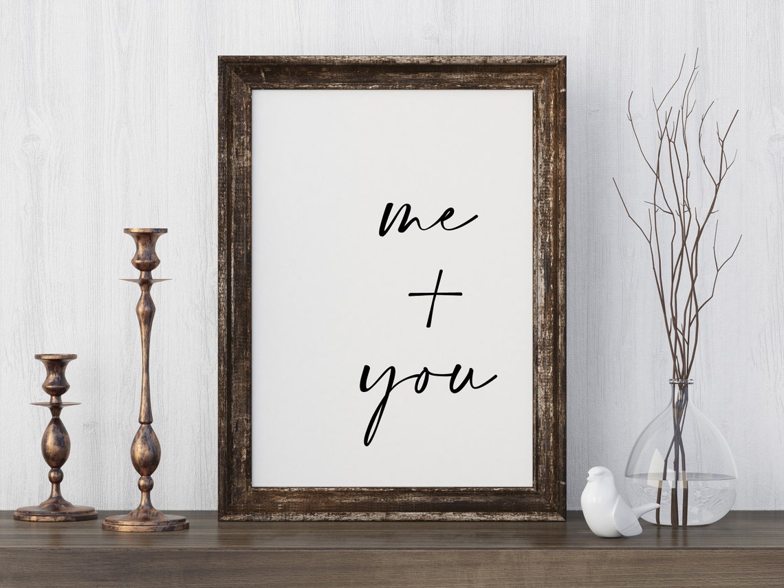 Me and You Handwritten Script Love Quote Anniversary Gift Poster - Image 2