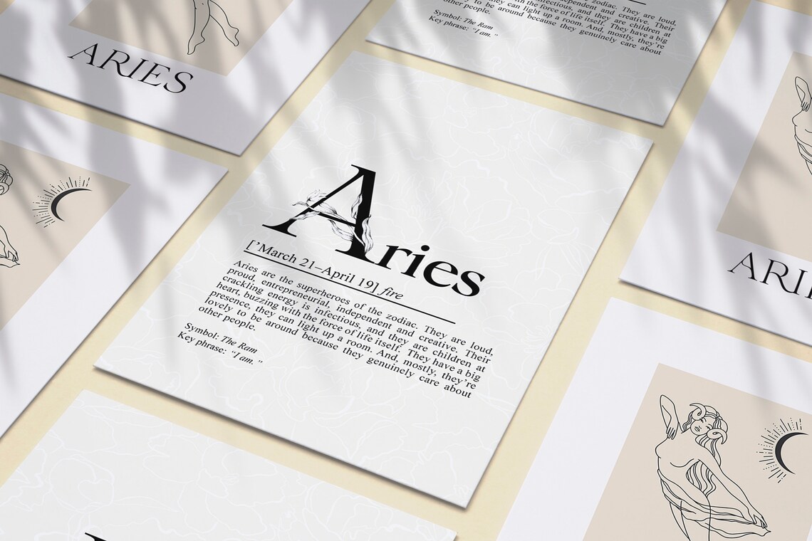 Aries Zodiac Sign Art Print, Astrology Gift - Image 2
