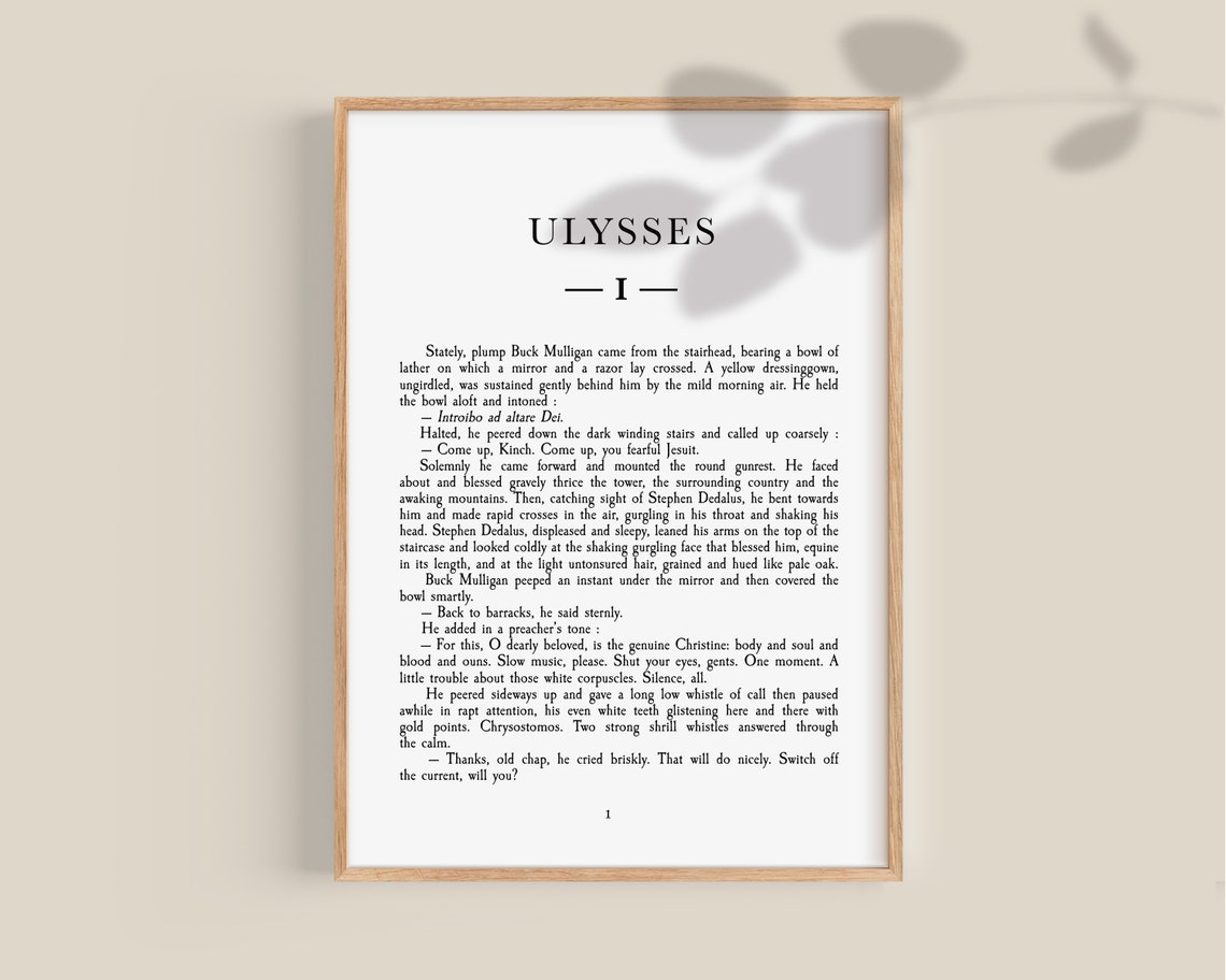 Ulysses Chapter One James Joyce First Page Literary Art Print - Image 2