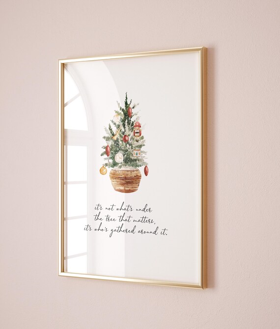 Minimalist Christmas Tree Print, Christmas Quotes