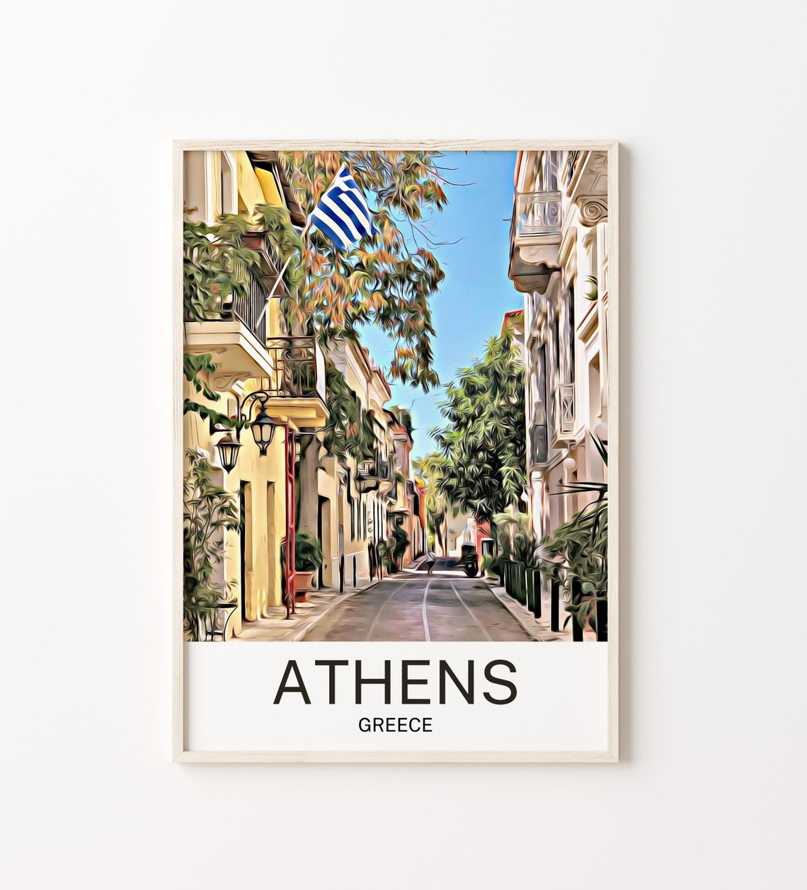 Athens Travel Print Athens Wall Art Athens Poster Athens Art Print Athens Wall Decor Athens Travel Athens Artwork Athens Painting