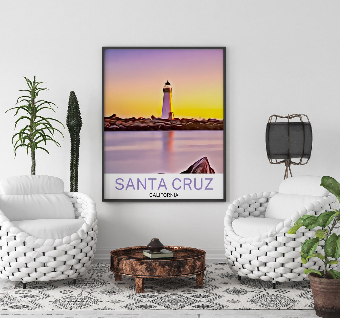 Santa Cruz Print Santa Cruz Art California Santa Cruz Wall Art Santa Cruz Art Print Santa Cruz Artwork Santa Cruz Poster Santa Cruz - Image 2