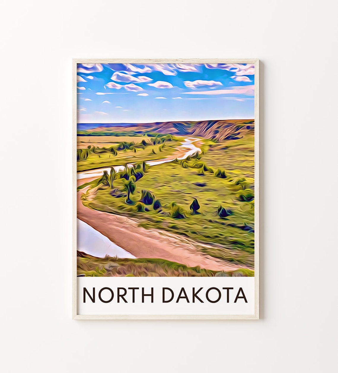 North Dakota Print North Dakota Art North Dakota Wall Art North Dakota Poster North Dakota Art Print North Dakota Travel Gift Travel