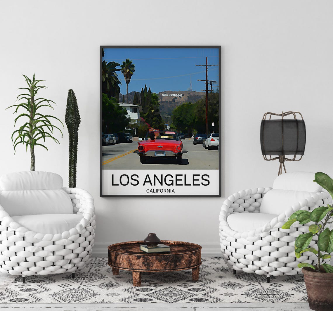 Los Angeles Travel Print Los Angeles Wall Art Los Angeles Poster Los Angeles Art Print Los Angeles Artwork Unique Birthday Wedding Gift - Image 2