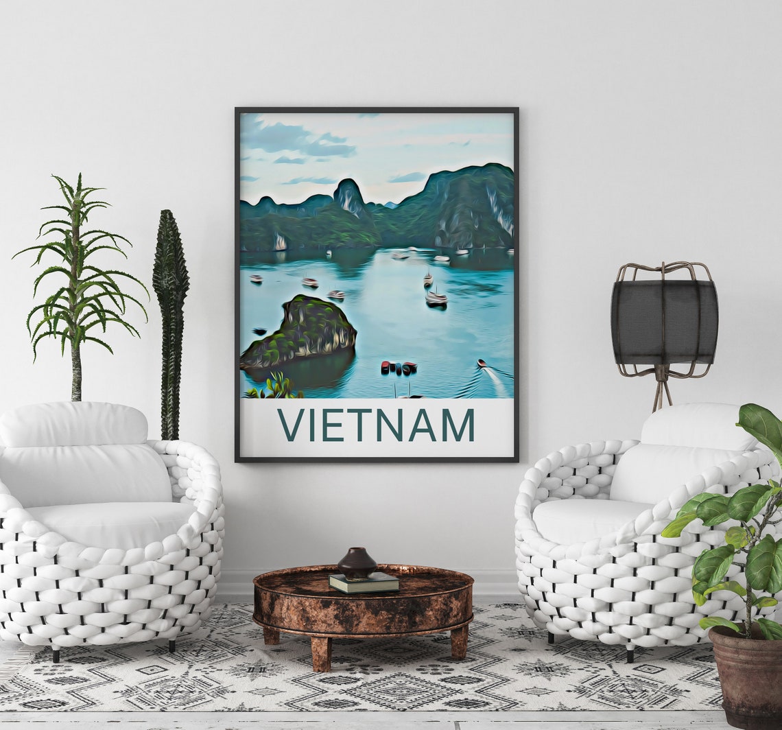 Vietnam Travel Print Vietnam Wall Art Vietnam Art Vietnam Artwork Vietnam Art Print Vietnam Gift Vietnam Poster Vietnam Travel - Image 3