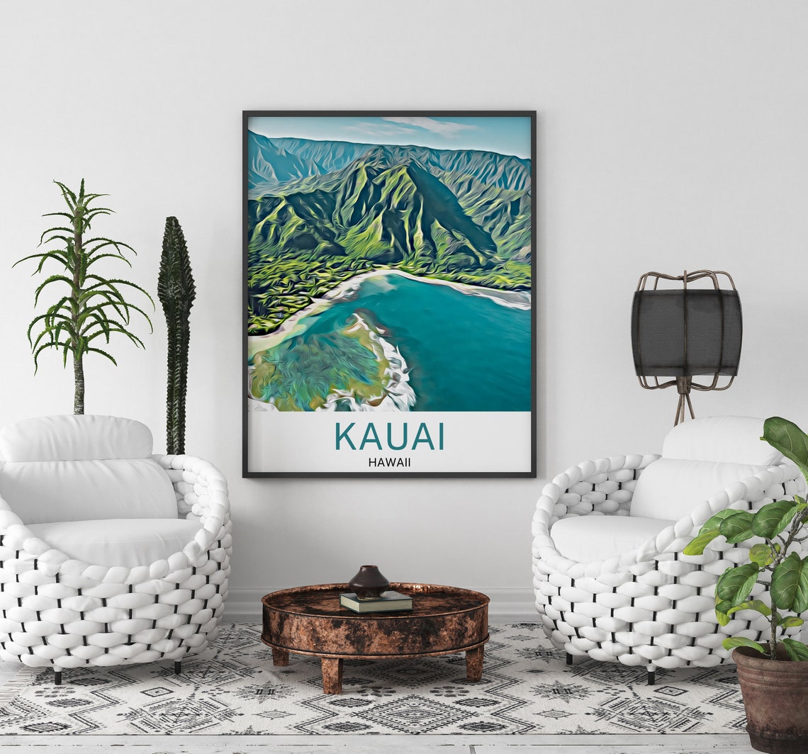 Kauai Travel Print Kauai Wall Art Kauai Art Kauai Artwork Kauai Art Print Kauai Gift Kauai Poster Kauai Travel Poster Print - Image 3