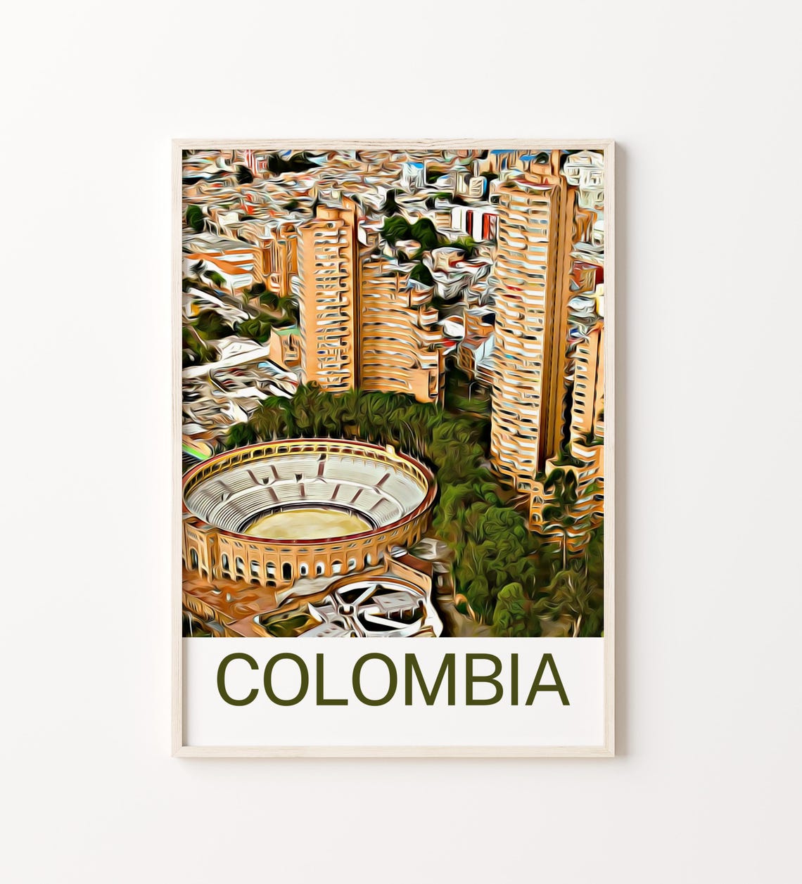 Colombia Colombia Print Colombia Wall Art Colombia Poster Colombia Painting Colombia Colombia Gift Colombia Travel Poster Print