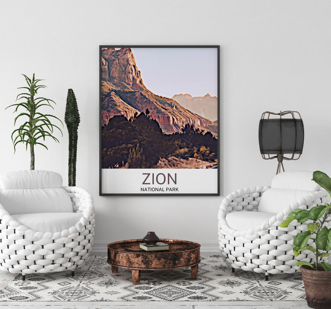 Zion National Park Travel Print Zion National Park Wall Art Zion National Park Art Zion National Park Artwork Zion National Park - Image 3
