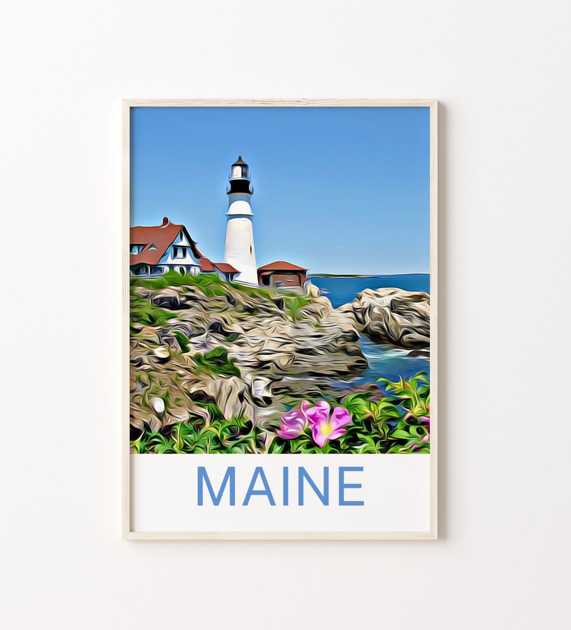 Maine Travel Print Maine Wall Art Maine Art Maine Artwork Maine Art Print Maine Gift Maine Poster Maine Travel Poster Print