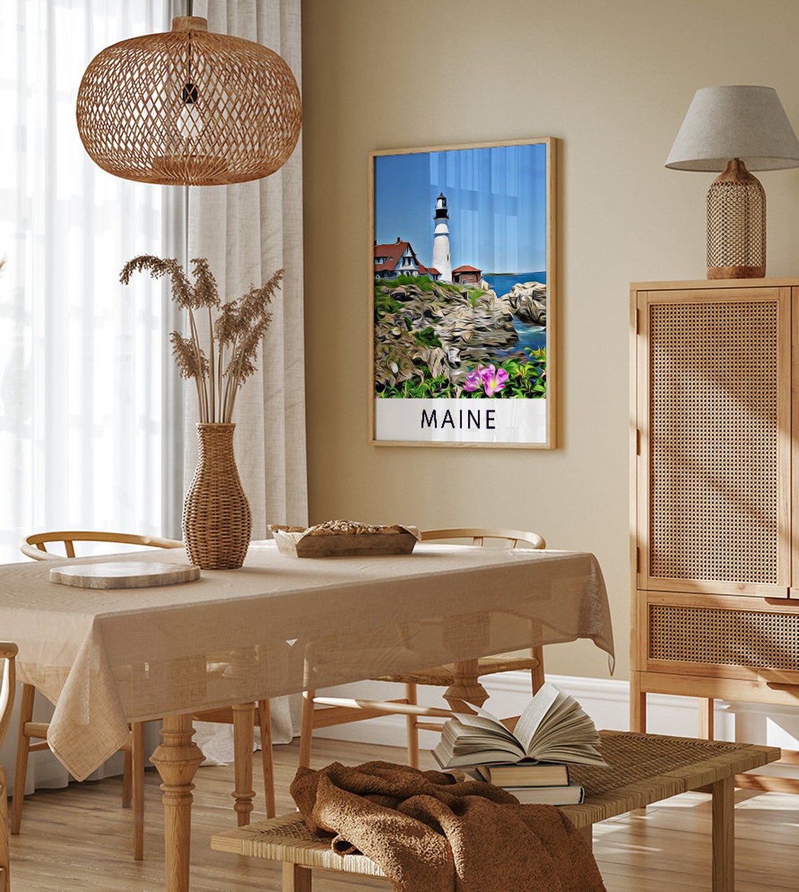 Maine Maine Art Maine Print Maine Wall Art Art Print Poster Maine Art Print Maine Poster Maine Dcor Maine Artwork Travel Print - Image 2