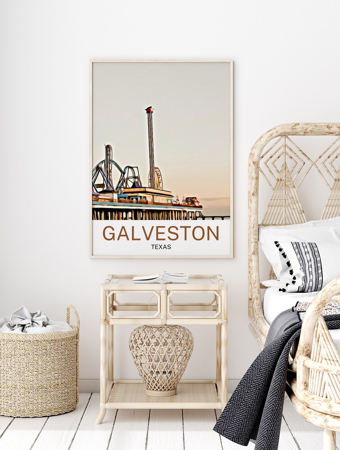 Galveston Travel Print Galveston Wall Art Galveston Poster Galveston Art Print Galveston Wall Decor Galveston Travel Galveston Artwork - Image 2