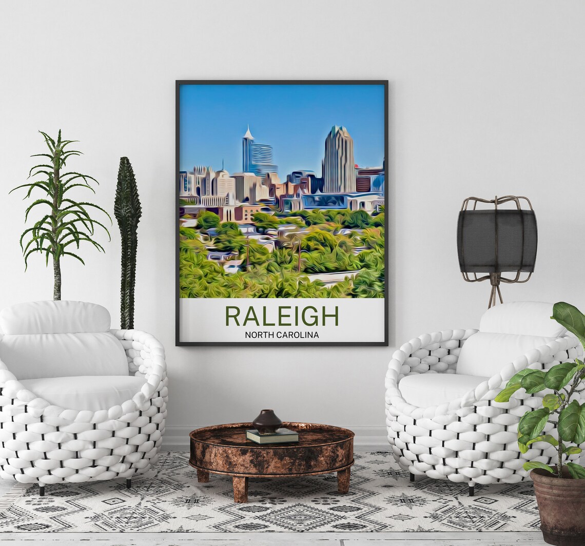Raleigh Travel Print Raleigh Wall Art Raleigh Poster Raleigh Art Print Raleigh Wall Decor Raleigh Travel North Carolina Travel Print - Image 2